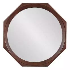 Kirklands Home Dark Wood Octagon Cyrus Wall Mirror Brown Sale