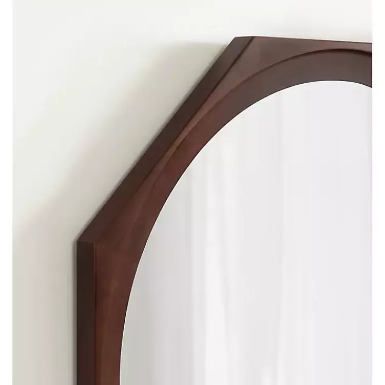 Kirklands Home Dark Wood Octagon Cyrus Wall Mirror Brown Sale