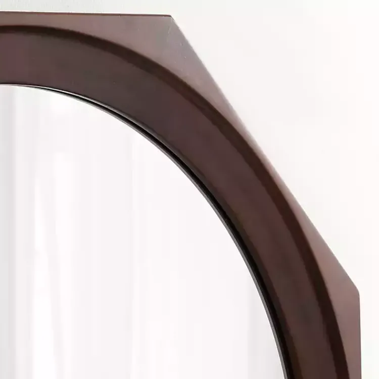 Kirklands Home Dark Wood Octagon Cyrus Wall Mirror Brown Sale