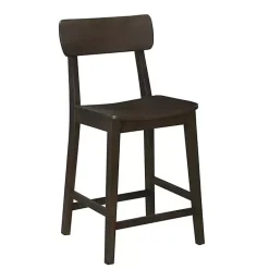 Kirklands Home Dark Wood Open Back Counter Stool Brown Outlet