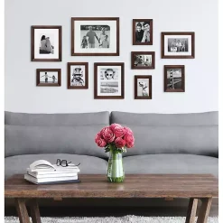 Kirklands Home Dark Wood 10-pc. Gallery Wall Frame Set Brown Clearance