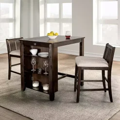 Kirklands Home Dark Cherry Wood Kayla Counter Height 3-pc. Set Brown Best