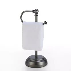 Kirklands Home Dark Chrome Hook Countertop Towel Holder Gray Sale