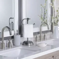 Kirklands Home Dark Chrome Hook Countertop Towel Holder Gray Sale
