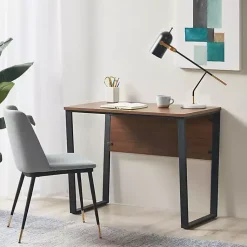 Kirklands Home Dark Coffee Wood Computer Desk Clearance