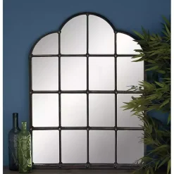 Kirklands Home Dark Crown Frame Windowpane Mirror Online