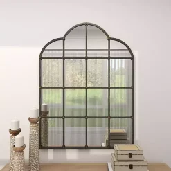 Kirklands Home Dark Crown Frame Windowpane Mirror Online