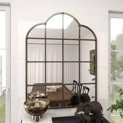 Kirklands Home Dark Crown Frame Windowpane Mirror Online