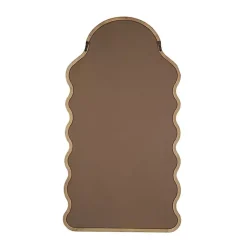 Kirklands Home Dark Gold Arched Wavy Wall Mirror Clearance
