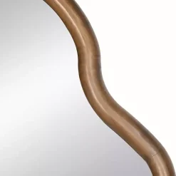 Kirklands Home Dark Gold Arched Wavy Wall Mirror Clearance