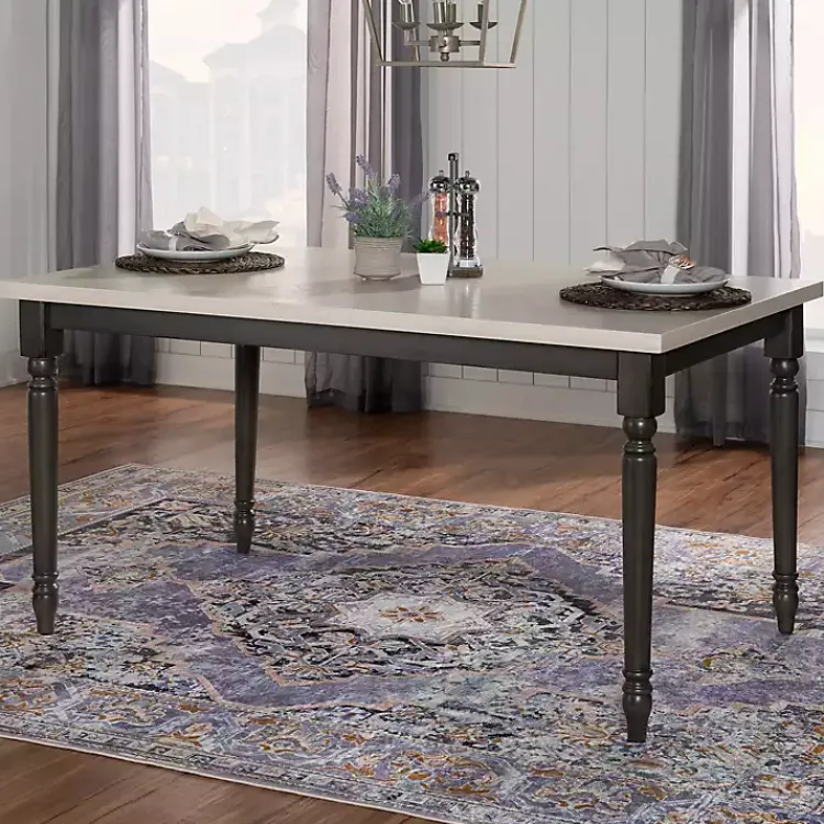 Kirklands Home Dark Gray & White Traditional Dining Table Outlet