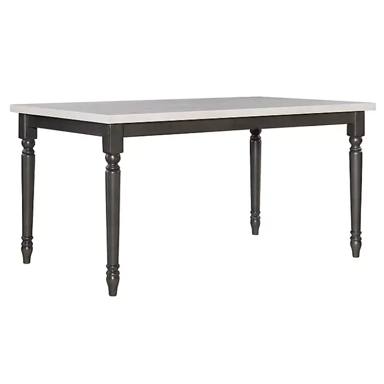 Kirklands Home Dark Gray & White Traditional Dining Table Outlet