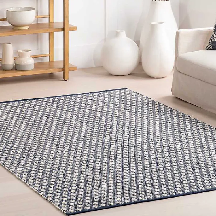 Kirklands Home Dark Gray and Ivory Dainty Diamond Area Rug, 6x9 Sale