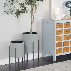 Kirklands Home Dark Barrel 2-pc. Planter Set Gray Best