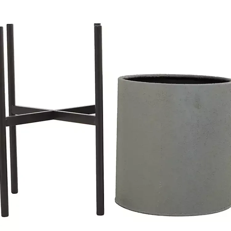 Kirklands Home Dark Barrel 2-pc. Planter Set Gray Best