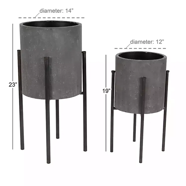 Kirklands Home Dark Barrel 2-pc. Planter Set Gray Best