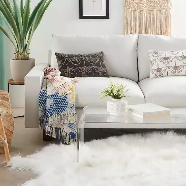 Pillows>Kirklands Home Dark Beaded Deco Lumbar Pillow Gray