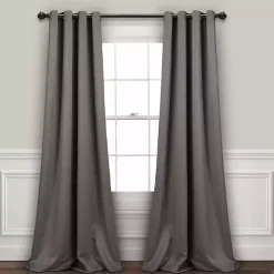 Kirklands Home Dark Blackout Curtain Panel Set, 108 in. Gray Clearance