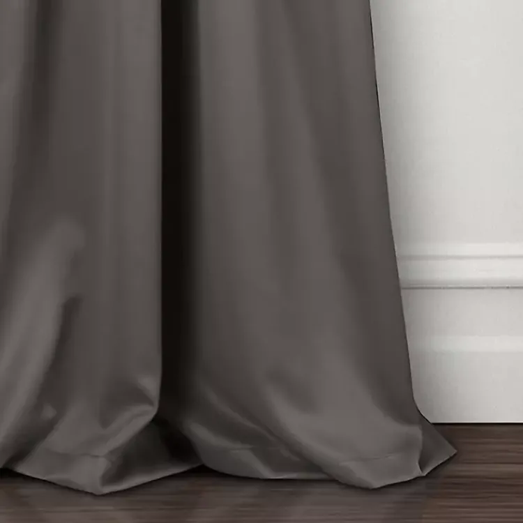 Kirklands Home Dark Blackout Curtain Panel Set, 108 in. Gray Clearance