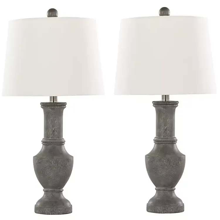 Kirklands Home Dark Gray Chateau Table Lamps, Set of 2 White Sale