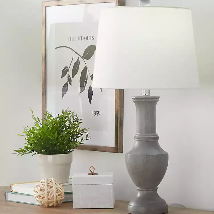 Kirklands Home Dark Gray Chateau Table Lamps, Set of 2 White Sale