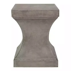 Kirklands Home Dark Concrete Pedestal Accent Table Gray Outlet