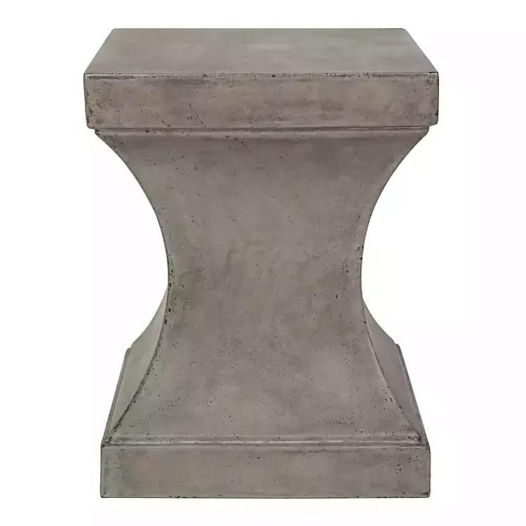 Kirklands Home Dark Concrete Pedestal Accent Table Gray Outlet