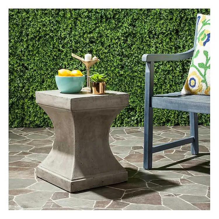Kirklands Home Dark Concrete Pedestal Accent Table Gray Outlet