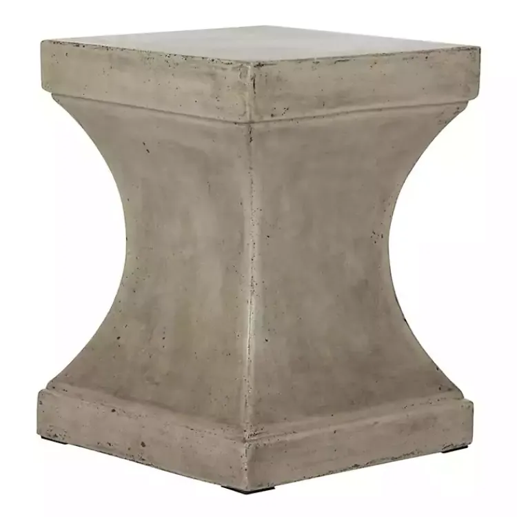 Kirklands Home Dark Concrete Pedestal Accent Table Gray Outlet