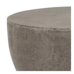 Kirklands Home Dark Drum Accent Table with Handles Gray Best