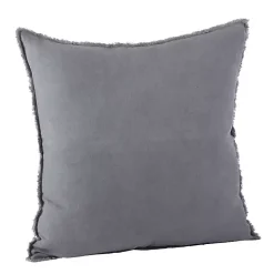 Pillows>Kirklands Home Dark Fringed Edge Pillow Gray