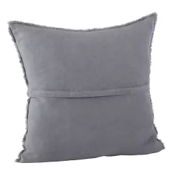 Pillows>Kirklands Home Dark Fringed Edge Pillow Gray