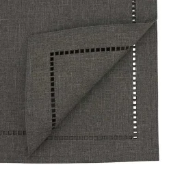 Kirklands Home Dark Hemstitch Border Table Runner Gray Hot