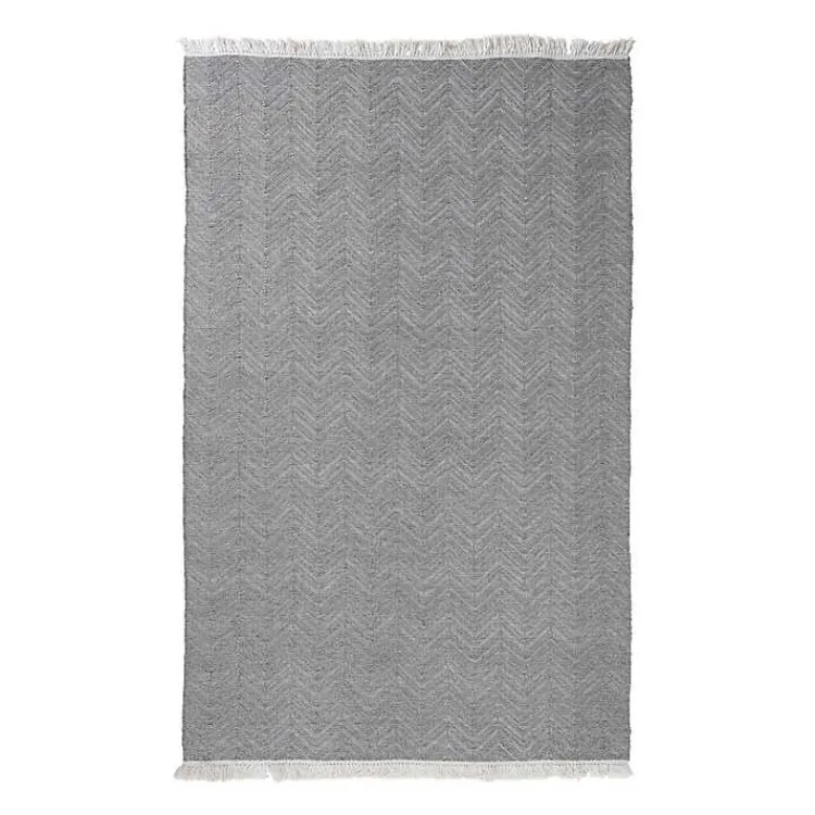 Kirklands Home Dark Herringbone Pattern Area Rug, 2x3 Gray Hot