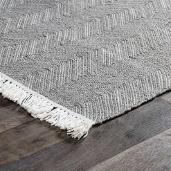 Kirklands Home Dark Herringbone Pattern Area Rug, 2x3 Gray Hot