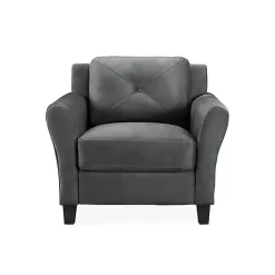 Kirklands Home Dark Kelly Microfiber Rolled Armchair Gray Clearance