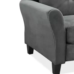 Kirklands Home Dark Kelly Microfiber Rolled Armchair Gray Clearance