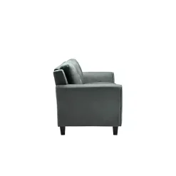 Kirklands Home Dark Kelly Microfiber Rolled Arm Loveseat Gray Best