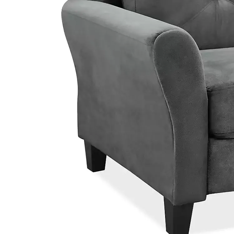 Kirklands Home Dark Kelly Microfiber Rolled Arm Loveseat Gray Best