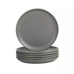Kirklands Home Dark Linear Salad Plates, Set of 6 Gray New