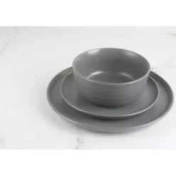 Kirklands Home Dark Linear Salad Plates, Set of 6 Gray New