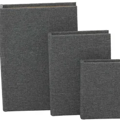 Baskets & Boxes>Kirklands Home Dark Linen Book Boxes, Set of 3 Gray