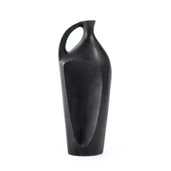 Vases>Kirklands Home Dark Metal Jug Vase, 14 in. Gray