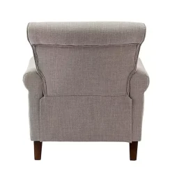 Kirklands Home Dark Miriam Nailhead Trim Armchair Gray New
