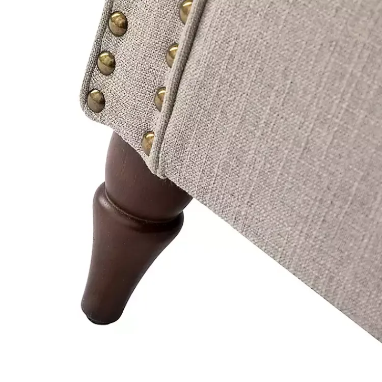 Kirklands Home Dark Miriam Nailhead Trim Armchair Gray New