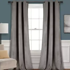 Kirklands Home Dark Prima Velvet Curtain Panel Set, 108 in. Gray Best