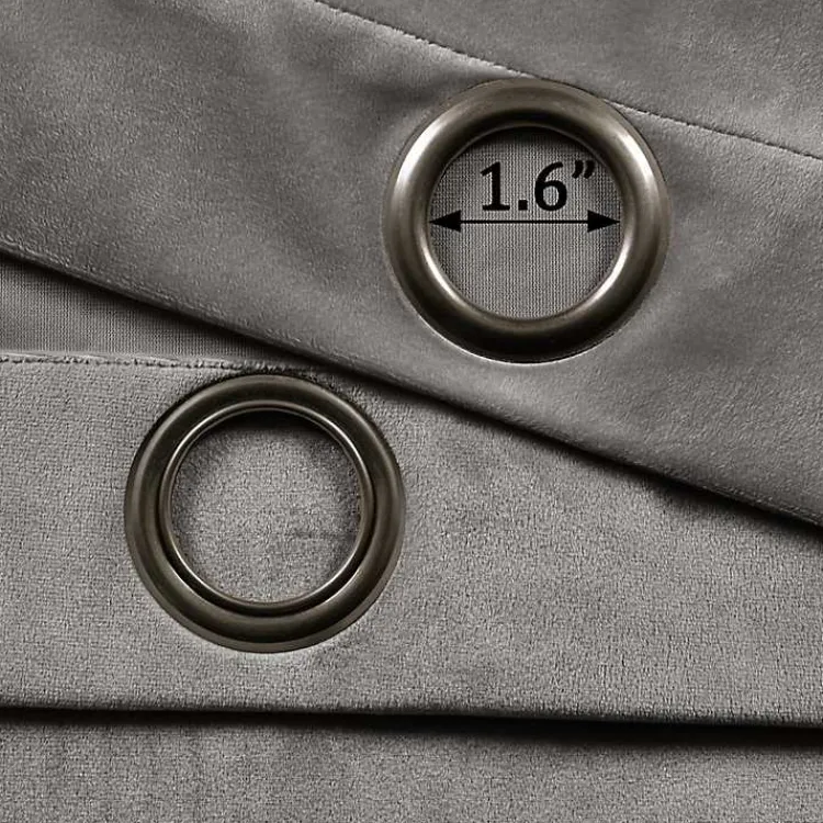 Kirklands Home Dark Prima Velvet Curtain Panel Set, 108 in. Gray Best