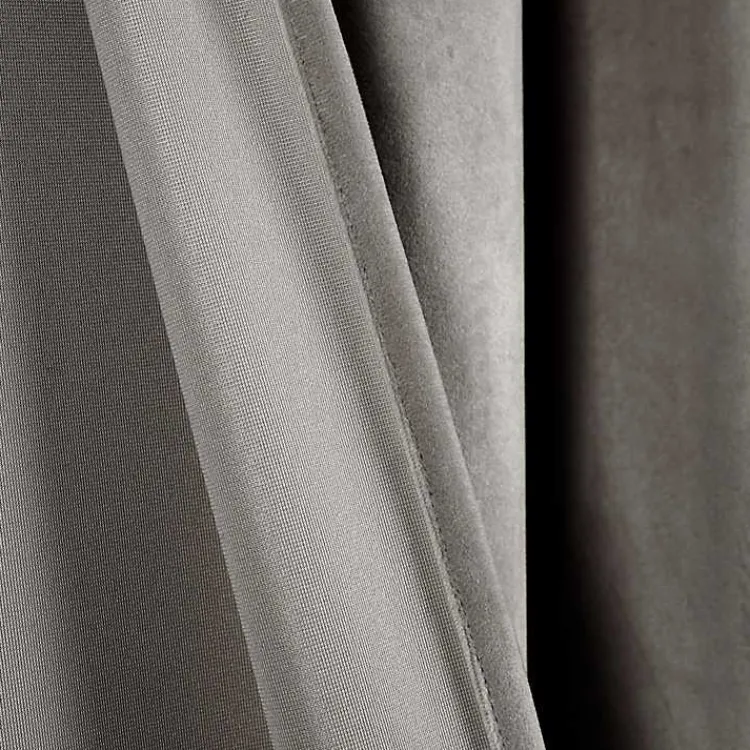 Kirklands Home Dark Prima Velvet Curtain Panel Set, 108 in. Gray Best