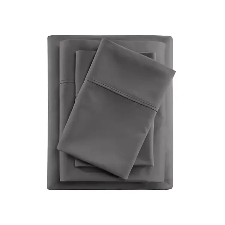Kirklands Home Dark Rich Cooling Cotton Queen Sheet Set Gray Hot