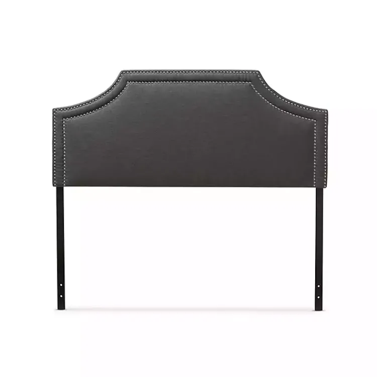 Kirklands Home Dark Scalloped Corner Queen Headboard Gray Best